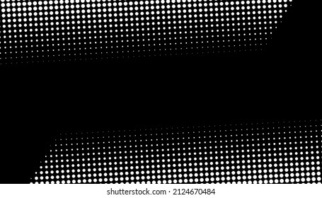 Gradiente de semitono retro de puntos. Fondo de medio tono blanco y negro monocromo con círculos. Ilustración vectorial. 
