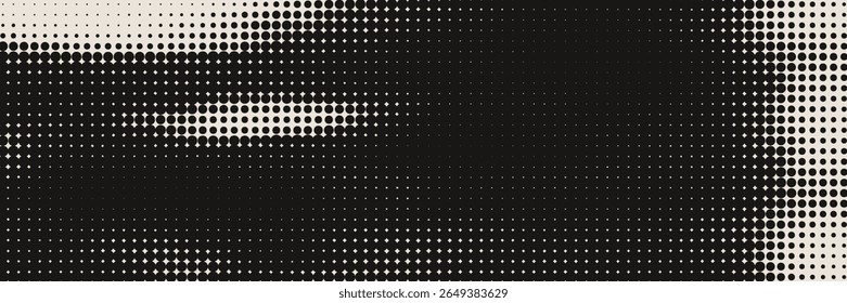 Retro halftone grange backdrop with beige brown texture. Overlay light or fluid effect. Horizontal vector simple banner. 