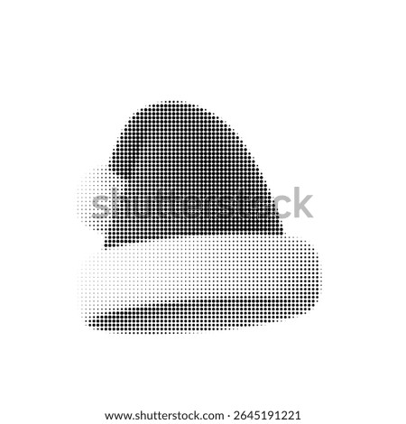 Retro halftone Santa hat vector illustration, perfect for festive holiday designs, Christmas decorations, and seasonal greetings. Vintage style, dotted pattern, holiday cheer.