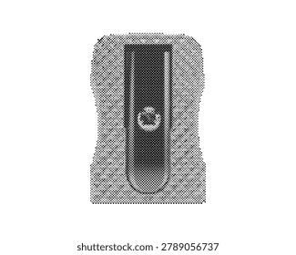 Retro halftone vintage lighter with circle dots pattern vector illustration isolated on white background