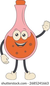 Retro Halloween Cartoon Character. Isolated Vector Illustration.