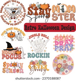 Retro Halloween Design, Halloween SVG, Halloween PNG, Halloween Bundle, svg