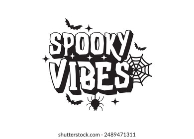 Retro Halloween Fall, Spooky Vibes T shirt Design