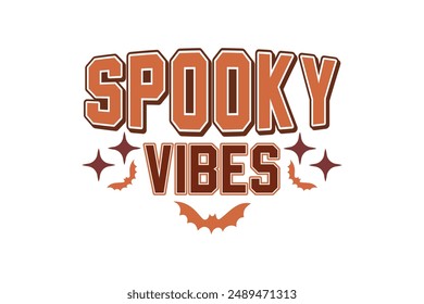 Retro Halloween Fall, Spooky Vibes T shirt Design