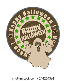Retro Halloween Ghost Banner