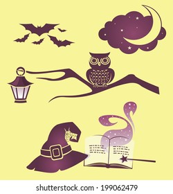 Retro halloween graphic elements