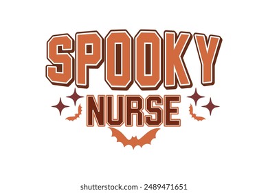 Retro Halloween Nurse, Spooky Nurse T shirt Design