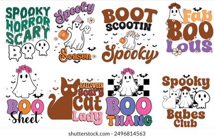 Retro Halloween PNG Design Bundle