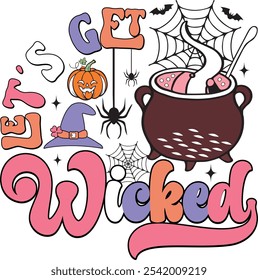 retro halloween png sublimation bundle