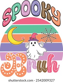 retro halloween png sublimation bundle