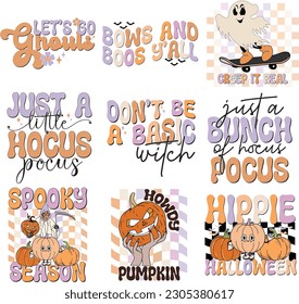 Retro Halloween Quotes Design Vol-2