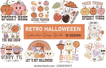 Retro Halloween Sublimation Design Bundle