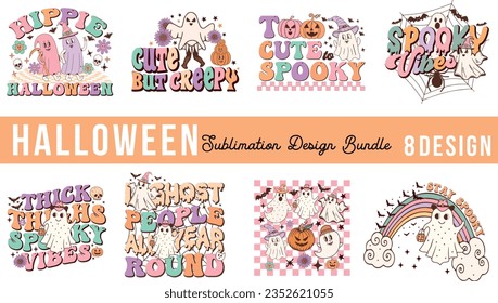 Retro Halloween Sublimation Design Bundle