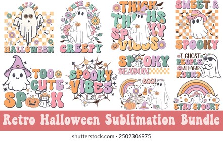 Retro Halloween Sublimation Design Typography