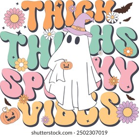 Retro Halloween Sublimation Design Typography