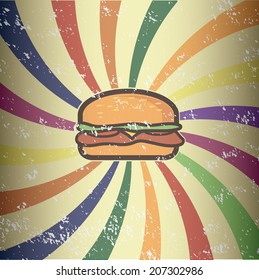 Retro hamburger vector design
