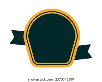 Retro hand drawing abstract Retro yellow and black badge shape