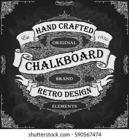 Retro hand drawn blackboard label