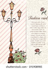 retro hand drawn design card Vector illustration