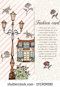 retro hand drawn design card Vector illustration