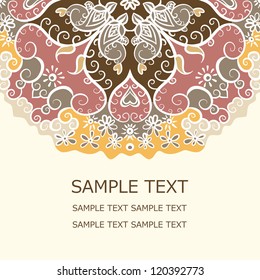 retro hand drawn floral card