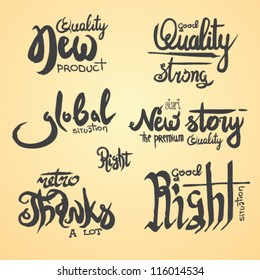 retro hand drawn vector text. vintage design collection
