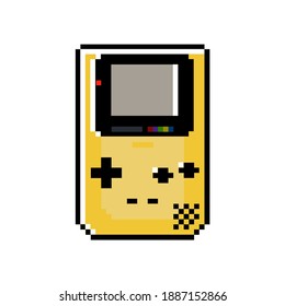 Retro Hand Held Video Game Console 8bit Pixel Art