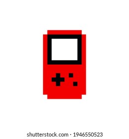 Retro Hand Held Video Game Console 8bit Pixel Art