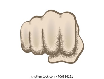 Retro hand jester - punch / Material drawing with vector
