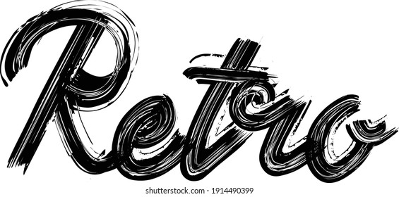 Retro Hand written  Brush font drawn phrase Black Text decorative Typography script letter on the White background for sayings