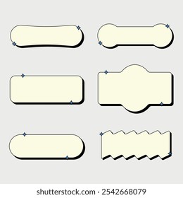 Retro Hand-Drawn Card Background Shapes and Stickers Set