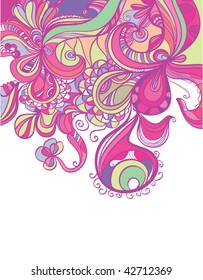Retro hand-drawn design element with copy space