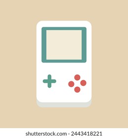 Retro handheld console 2d icon. Vintage game console.