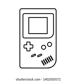 Retro Handheld game console line icon