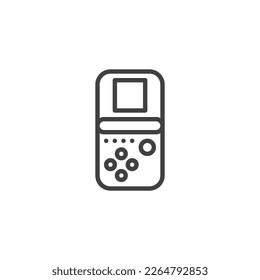 Retro handheld game line icon. linear style sign for mobile concept and web design. Portable game console outline vector icon. Symbol, logo illustration. Vector graphics