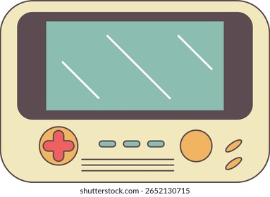 Ilustração retrô do console de jogos portáteis