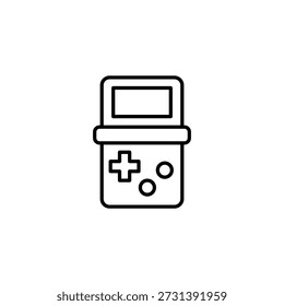 Retro Handheld Gaming Console Outline Icon Digital Entertainment Device Symbol