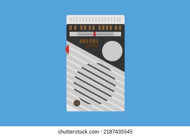 Retro Handheld Radio Player Vector