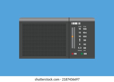 Retro Handheld Radio Player Vector Black