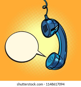 retro handset. comic bubble. Comic cartoon pop art retro vector illustration drawing