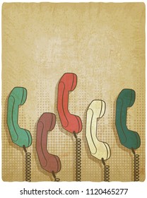 retro handset on vintage background