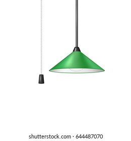 Retro Hanging Lamp In Green Design With Cord Switch