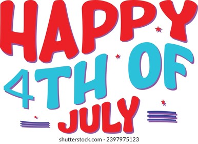Retro happy 4 th of july  Craft Design. T-shirt Design. Illustration