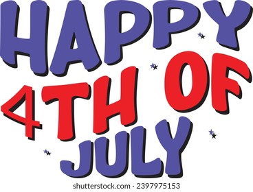 Retro happy 4 th of july  Craft Design. T-shirt Design. Illustration