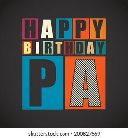 Retro Happy birthday card.  Vector illustration