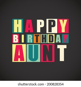 Retro Happy birthday card.  Vector illustration