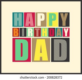 Retro Happy birthday card.  Vector illustration