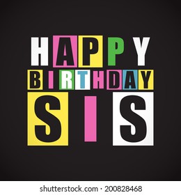 Retro Happy birthday card.  Vector illustration
