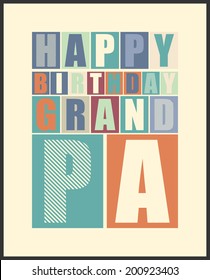 Retro Happy birthday card.  Vector illustration