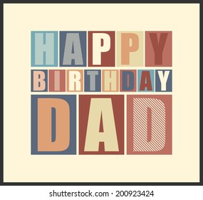 Retro Happy birthday card.  Vector illustration